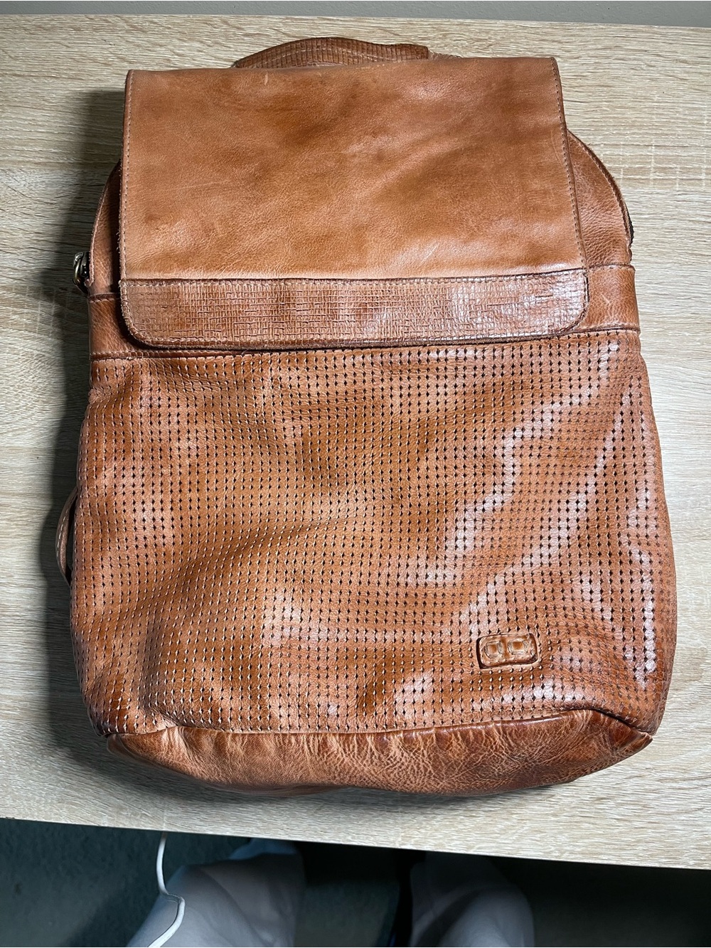 Bed Stu Perforated Leather Backpack - Brown